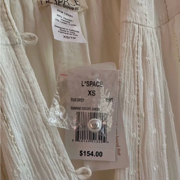 New LSPACE XS white Long Beach coastal maxi strappy dress - Picture 10 of 15